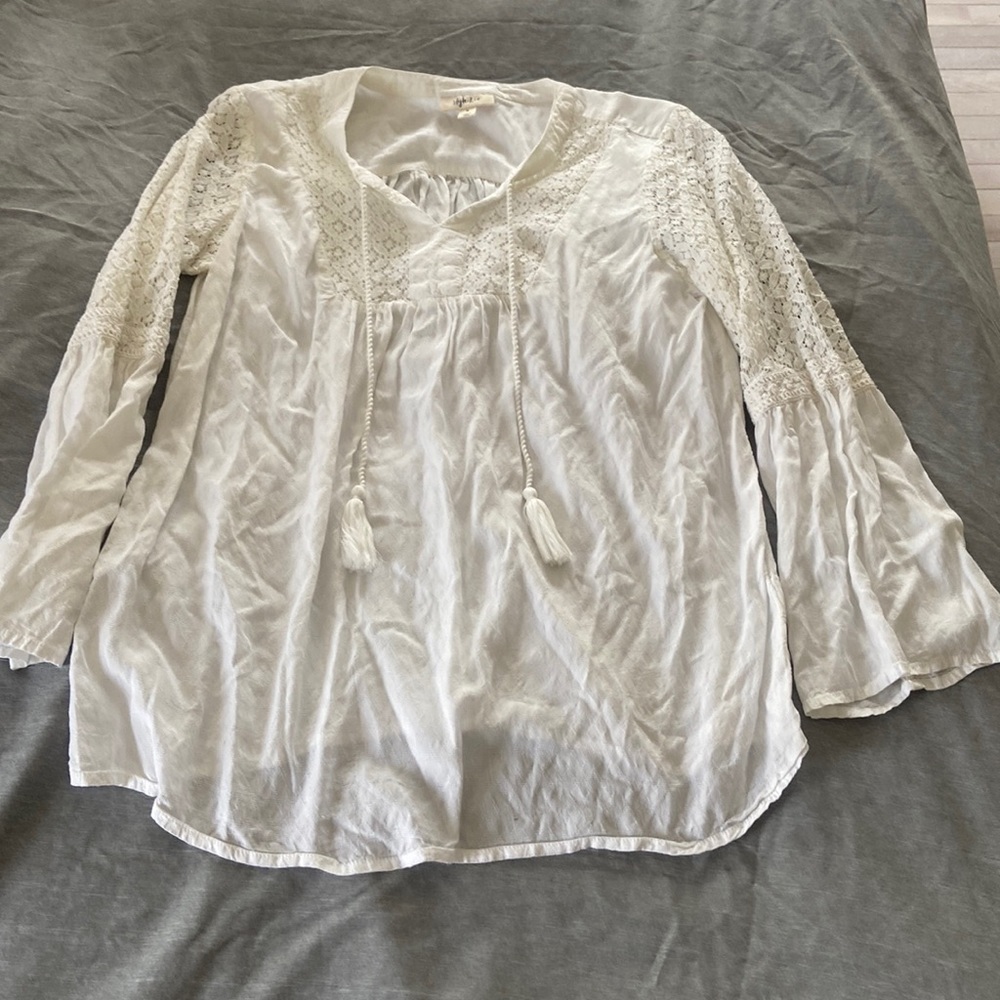 White Flowy Pheasant top